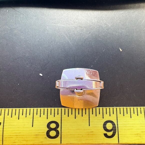 Men's VTG Silver Tone Square Cufflinks Formal Wear Size 0.75'' Length - Picture 9 of 10